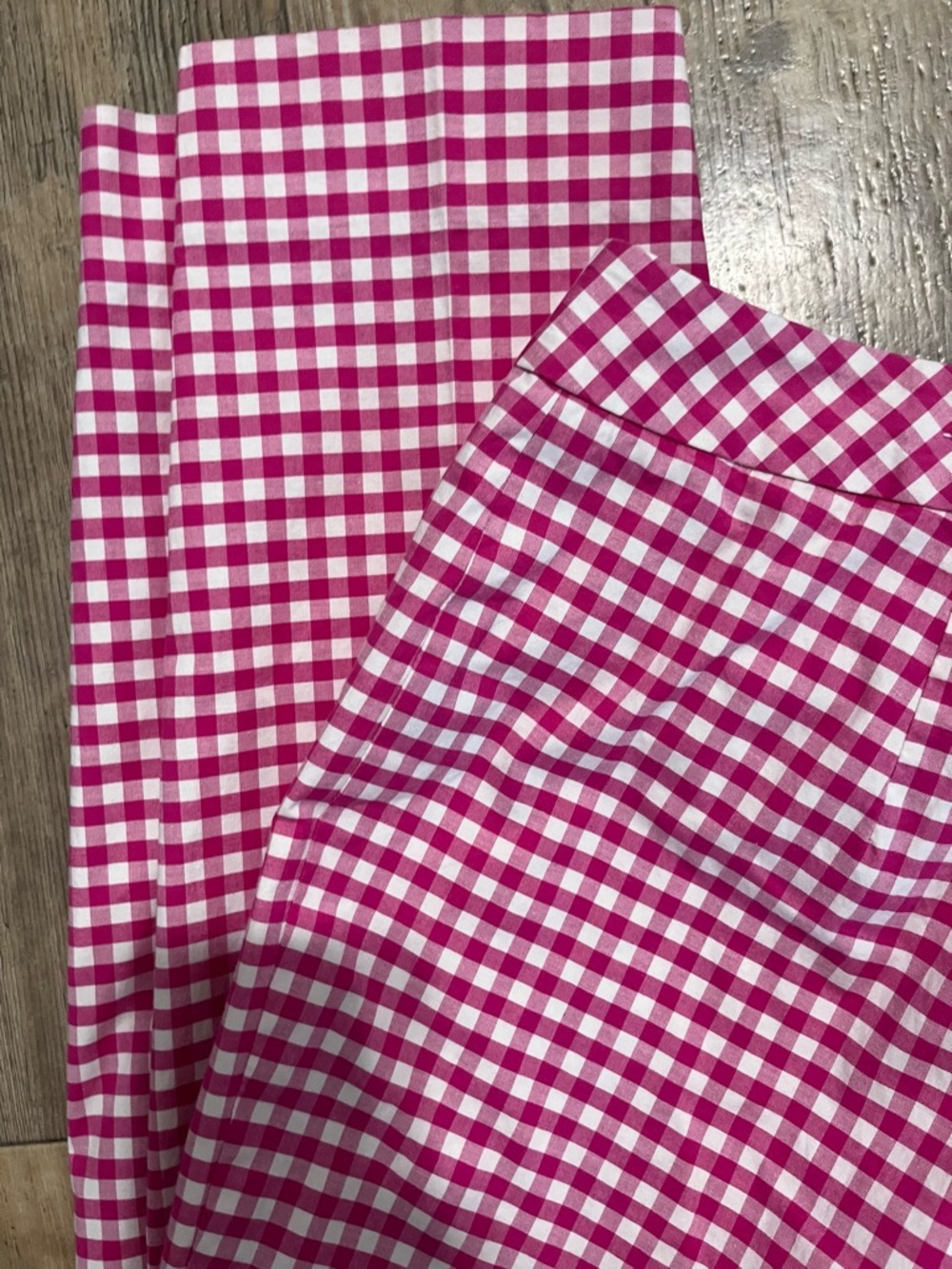 J. McLaughlin Women’s Pink Gingham Skinny Light Weight Stretch Check Print Pants - Picture 5 of 6